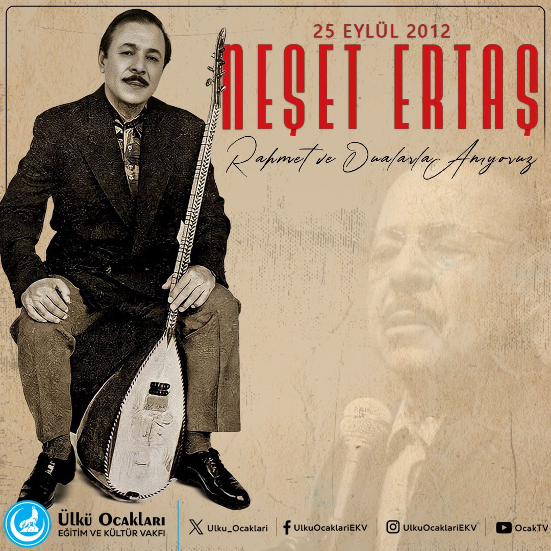 Bozkırın Tezenesi #NeşetErtaş'ı vefatının 12. yıl dönümünde rahmet ve dualarla anıyoruz.