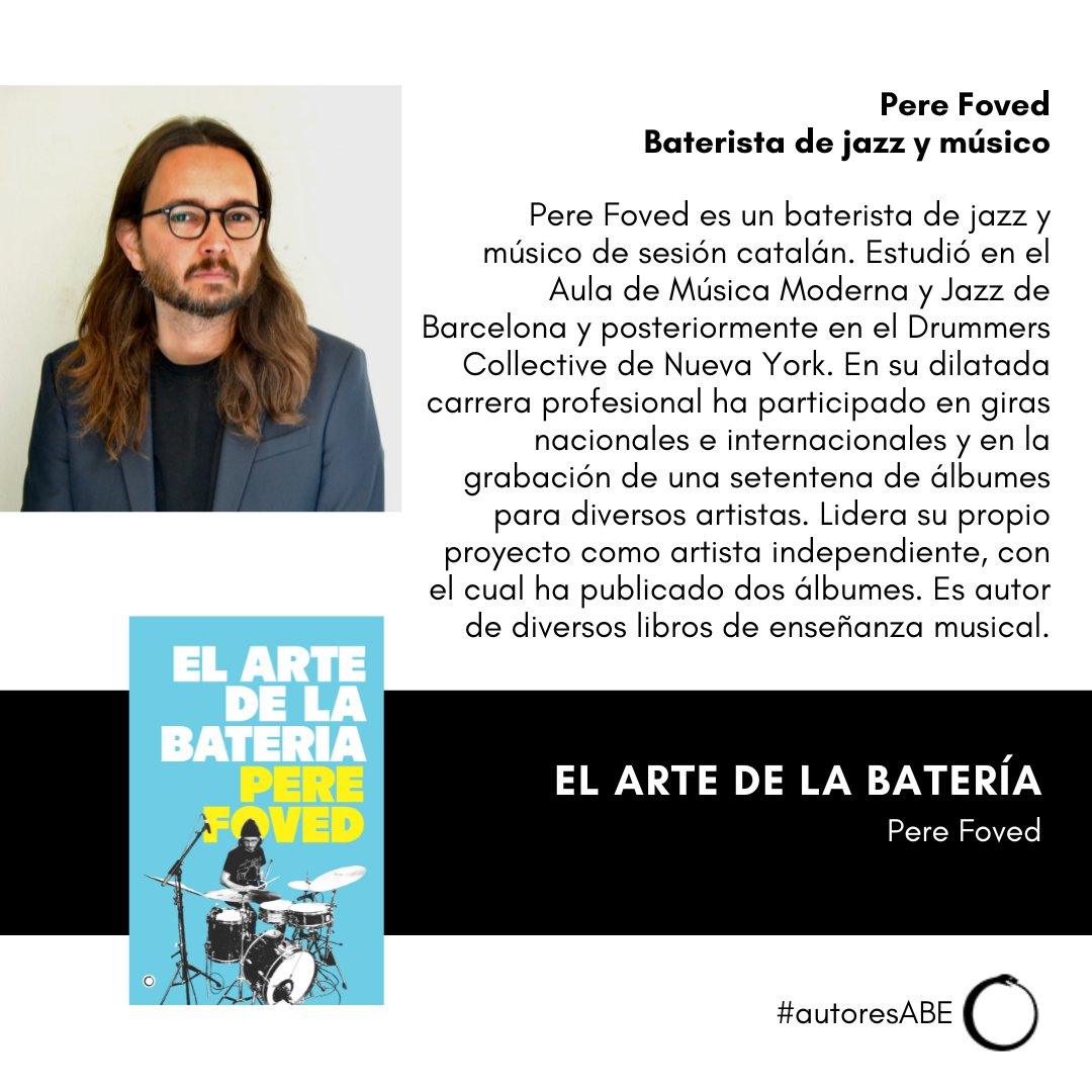 antoniboschedit's tweet photo. 🥁 "El arte de la batería" de @PereFoved es un recorrido por los secretos del instrumento, la profesión y el arte de hacer música con un sonido único y propio🎶.
Disponible desde hoy, 25 de septiembre. Prólogo de Santiago Auserón.
#musicaABE  
👉 https://t.co/9E58Rk2oeb https://t.co/T58JFjZ8E8