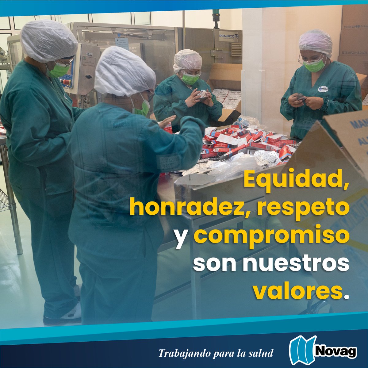 En #Novag comulgamos con cuatro valores fundamentales: 
Compromiso de dar lo mejor por parte de todos los colaboradores
Ofrecer un respeto y trato digno a las personas
Mantener equidad para que no haya distinción alguna
Actuar con honradez. 
#JuntosSomosUnaFamilia