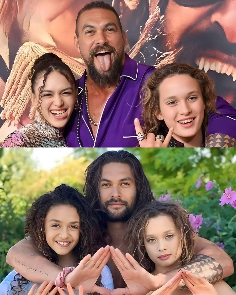 Tess_ogar's tweet image. Jason Momoa 45, An American Actor And His Beautiful Kids 😍😍