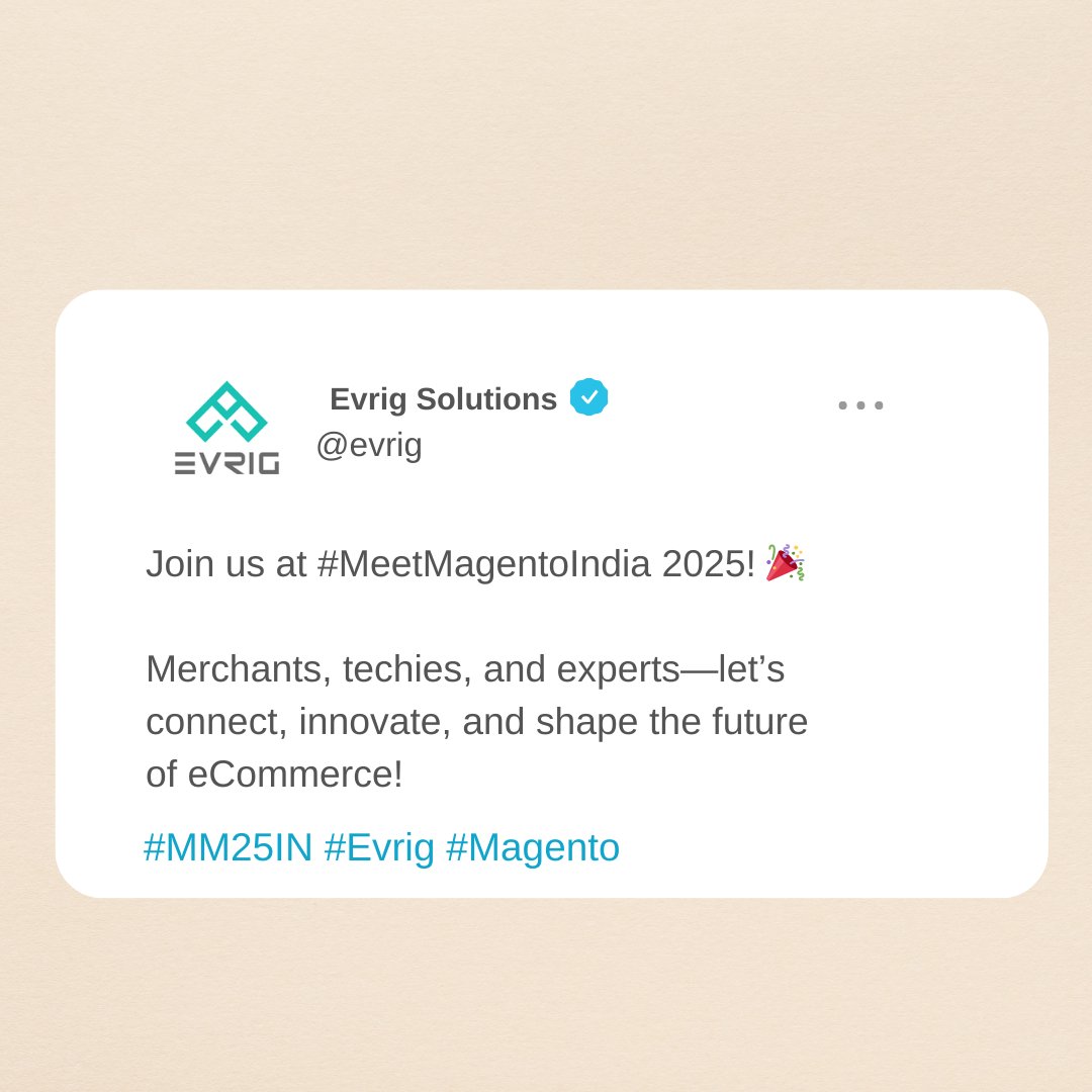 Calling all Magento enthusiasts! ✨
Mark your calendars for Meet Magento India 2025

#MM25IN #MeetMagento #MagentoEvent #Evrig