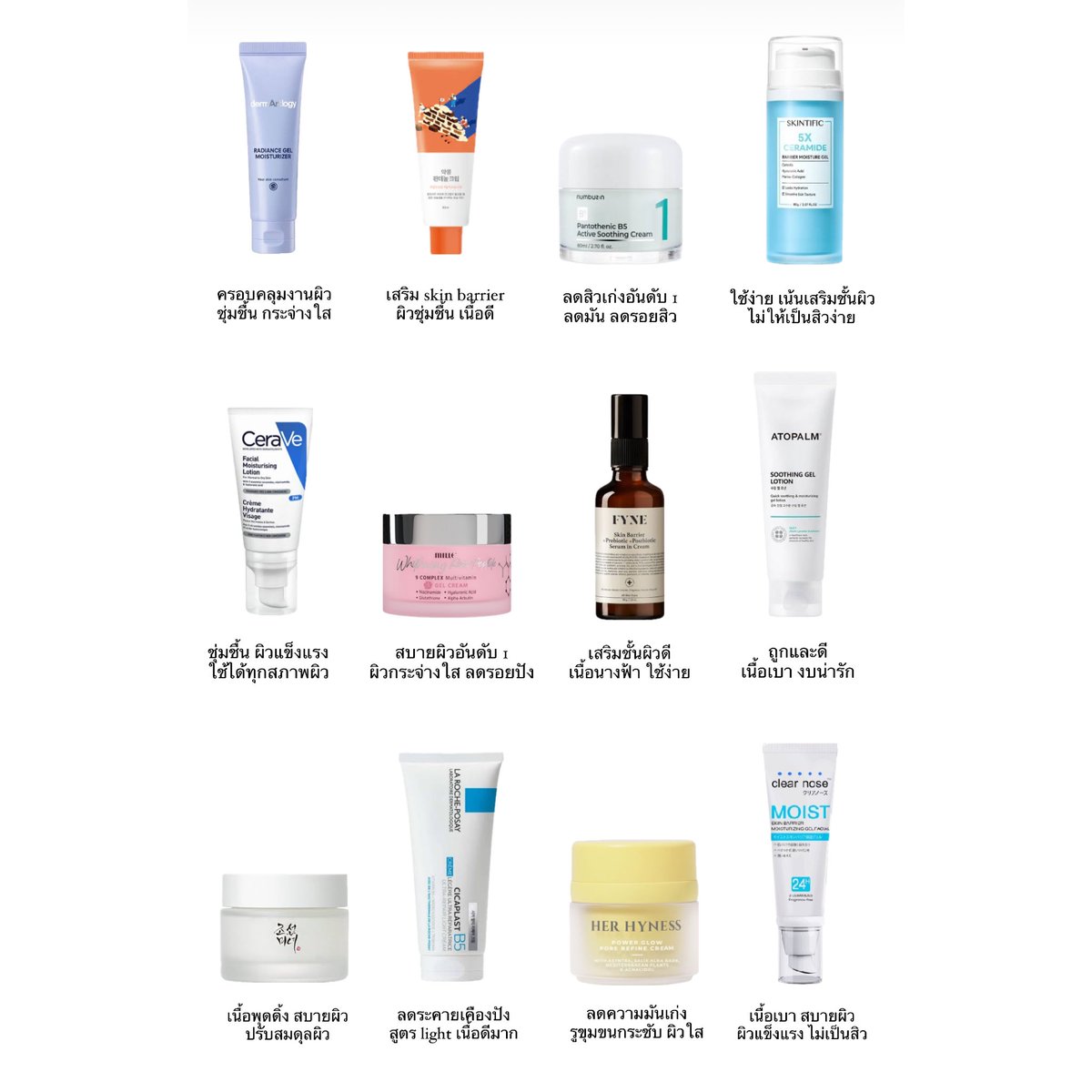 untitled_90's tweet image. 🙌🏻 มาคั้บ! รวม moisturizer ที่คัดมาให้อันที่ใช้แล้วชอบ ว่าเนื้อดี เบาสบายผิว ส่วนผสมปัง บอกหมดว่าเหมาะกับผิวแบบไหน เซฟไว้ตามได้เลย 📷🎀👀