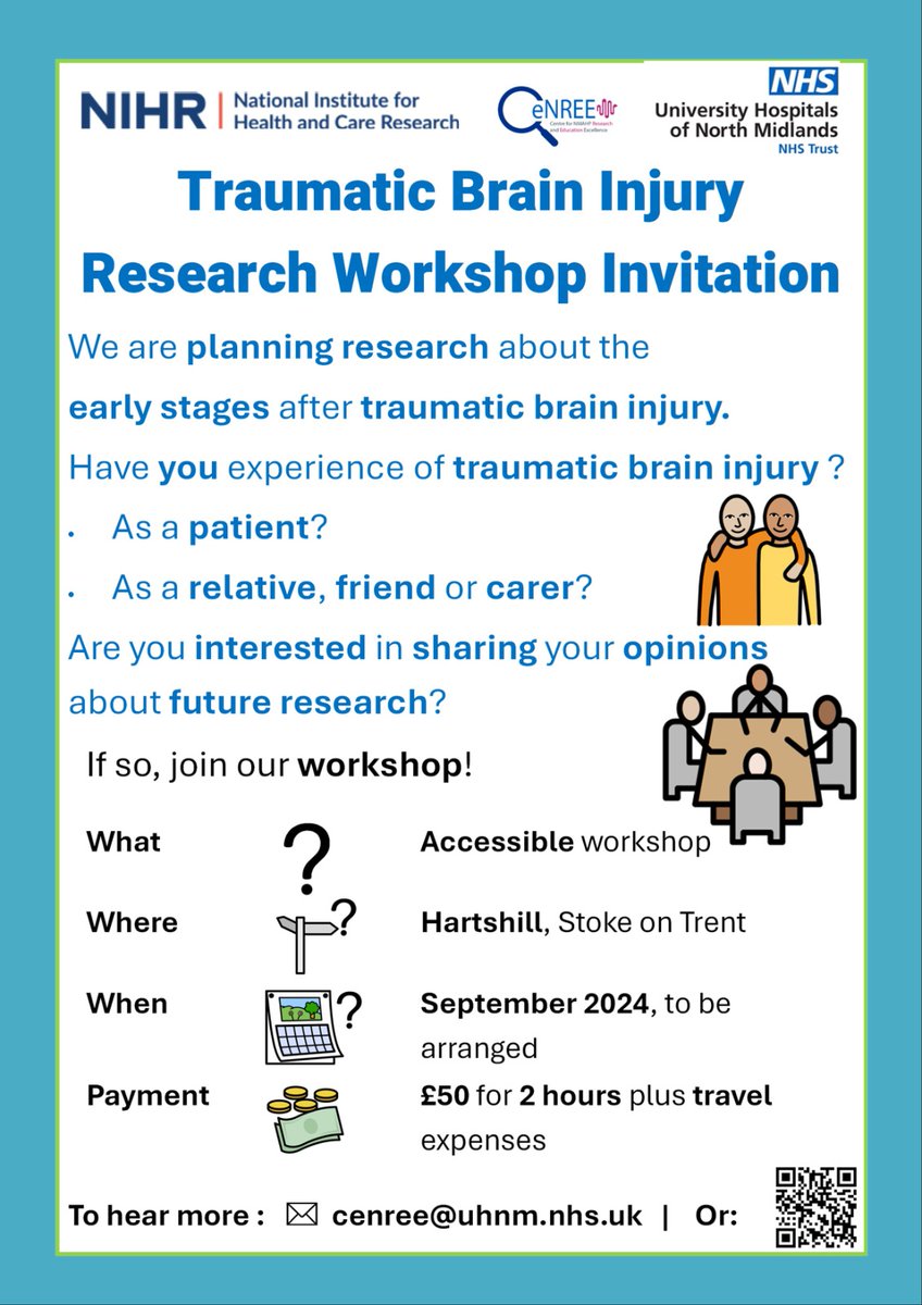 Claire Rae (she/her) (@claireraeslt) on Twitter photo Looking for people with lived experience of TBI to help shape future research - get in touch if you're interested in an in-person even in Stoke on Trent! <a href="/HeadwayNStaffs/">HeadwayNorthStaffs</a> <a href="/uhnmcenree/">Centre for NMAHP Research & Education Excellence</a> Looking for people with lived experience of TBI to help shape future research - get in touch if you're interested in an in-person even in Stoke on Trent! <a href="/HeadwayNStaffs/">HeadwayNorthStaffs</a> <a href="/uhnmcenree/">Centre for NMAHP Research & Education Excellence</a>