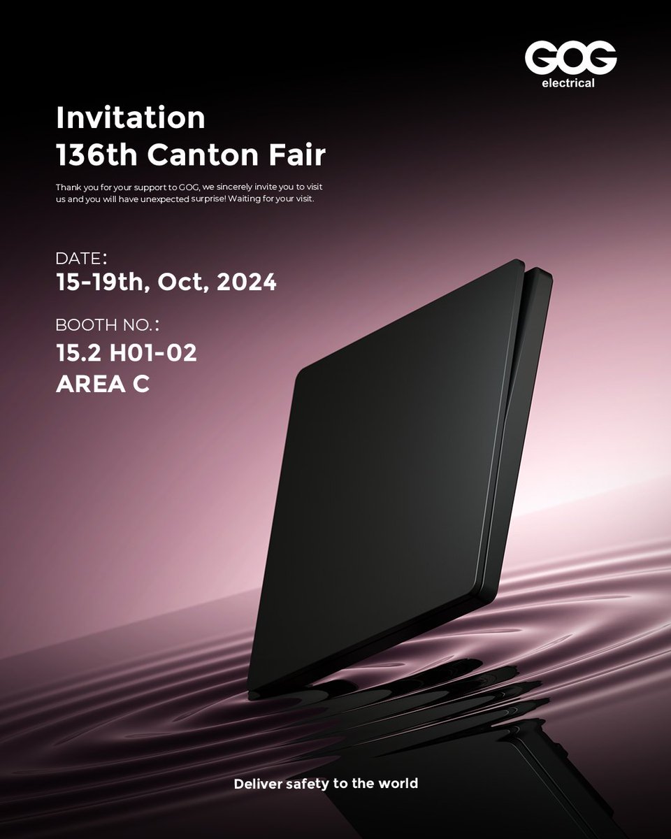 GOG_Elec's tweet image. GOG electrical is here waiting for you
136th Canton Fair Booth NO.: 15.2 H01-02
If you will come, pls feel free to contact with GOG anytime
Whatsapp/Wechat: +86-177 0502 7151
Email: info@china-gog.com
Website: gog-elec.com
#CantonFair2024 #SwitchSocket #GOG