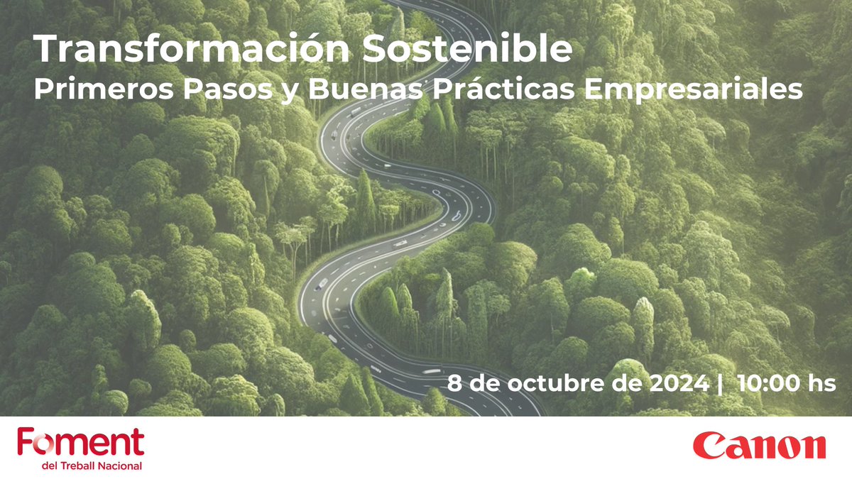El  8 de octubre, a las 10h, no puedes perderte el evento sobre 'Transformación Sostenible', organizado por Foment del Treball Nacional. Trataremos ejemplos de prácticas empresariales sostenibles junto a Applus+, GRUP MEDIAPRO y AGBAR. ¡Te esperamos! canon.sm/3XB4QXt