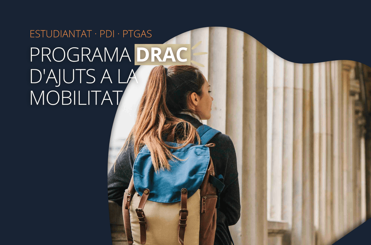 xarxavives's tweet photo. ☝ Si ets #PDI, #PTGAS o #estudiant d'una universitat de la @xarxavives pots sol·licitar un ajut #DRAC per assistir a un curs, seminari o congrés en una altra universitat
✈ L’ajut cobreix les despeses d’allotjament, inscripció i desplaçament
+info: https://t.co/O6kNUyIrjA https://t.co/5eehc5qygy