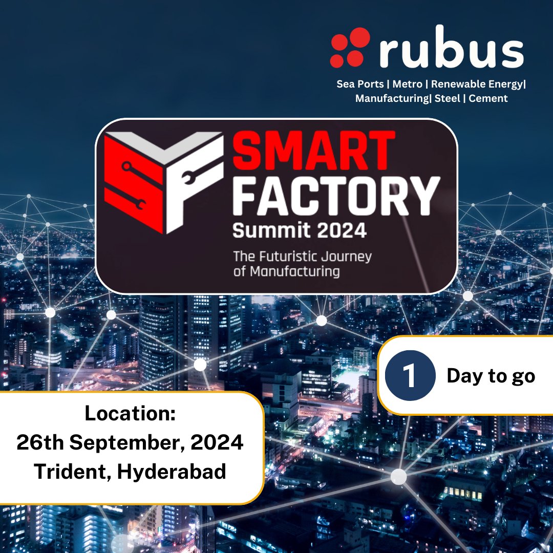 Rubusdigital's tweet photo. The countdown is over! #Tomorrow, we'll be at the #SmartFactory #Summit.
We're looking forward to sharing our #expertise and learning from the best in the #industry.
Join us for a day of #innovation and #networking 
#industry40 #iiot https://t.co/d38uv4PqUc