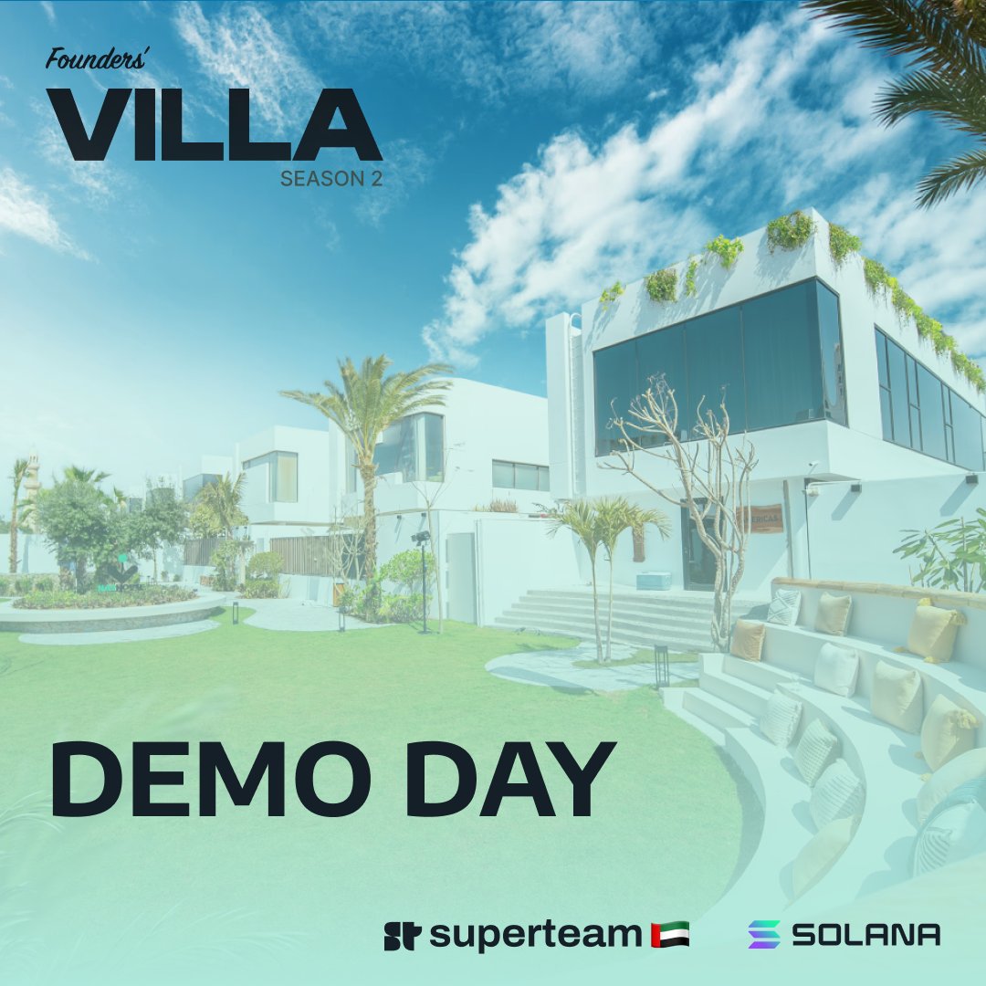 We're hosting 3 demo days this October. Join us at the Founders' Villa to see Solana startups shoot their shot:
> 11 October
> 18 October
> 25 October