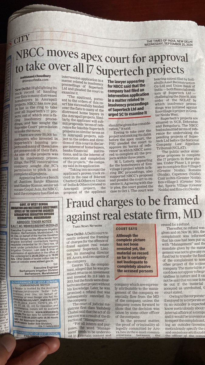 chetancoolguy's tweet photo. @FightSuperTech @PMOIndia @narendramodi @AmitShahOffice @arjunrammeghwal @SupremeCourtIND 
Hon'ble court ordered for fraud charges against R.K.Arora,this is known by all that R.K.Arora collected the funds from home buyers and syphoned off the funds and still he is out of jail https://t.co/OfJieL1hVL