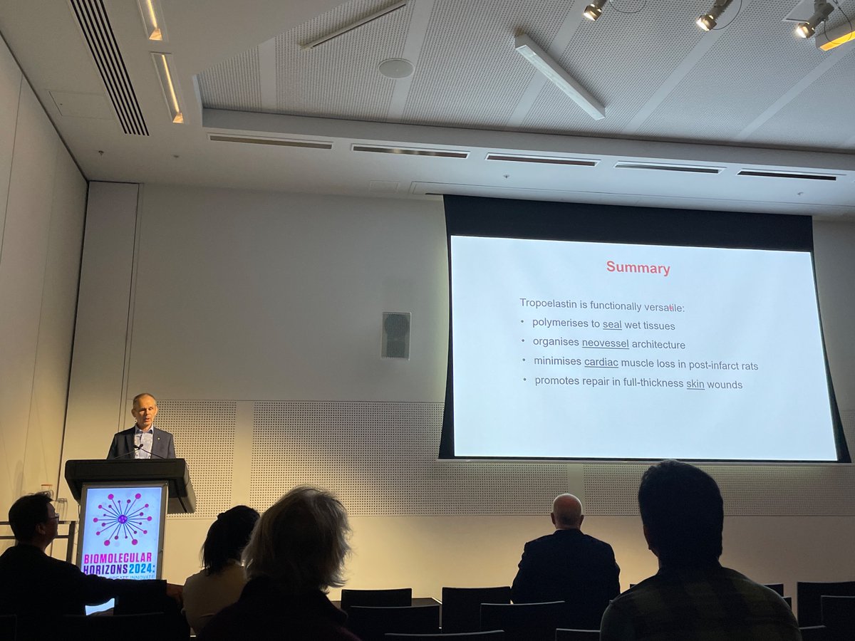 KateGQuinlan's tweet image. Congratulations, Anthony Weiss, on winning the @ITSASBMB 2024 Lemberg Medal! I really enjoyed your Medal Lecture at @bmh2024Melb. Amazing how your tropoelastin work has progressed from when I first learned about it as an undergraduate student at @Sydney_Uni, to now in the clinic!
