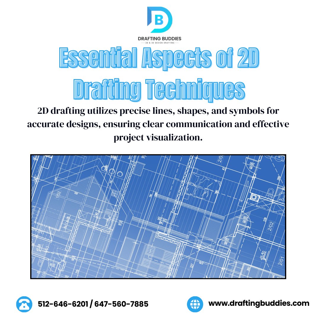 DraftingBuddies's tweet image. 2D drafting utilizes precise lines, shapes, and symbols for accurate designs, ensuring clear communication and effective project visualization.
#2DDrafting #AccurateDesigns #ProjectVisualization #TechnicalDrawing #ClearCommunication #DraftingServices #PrecisionEngineering