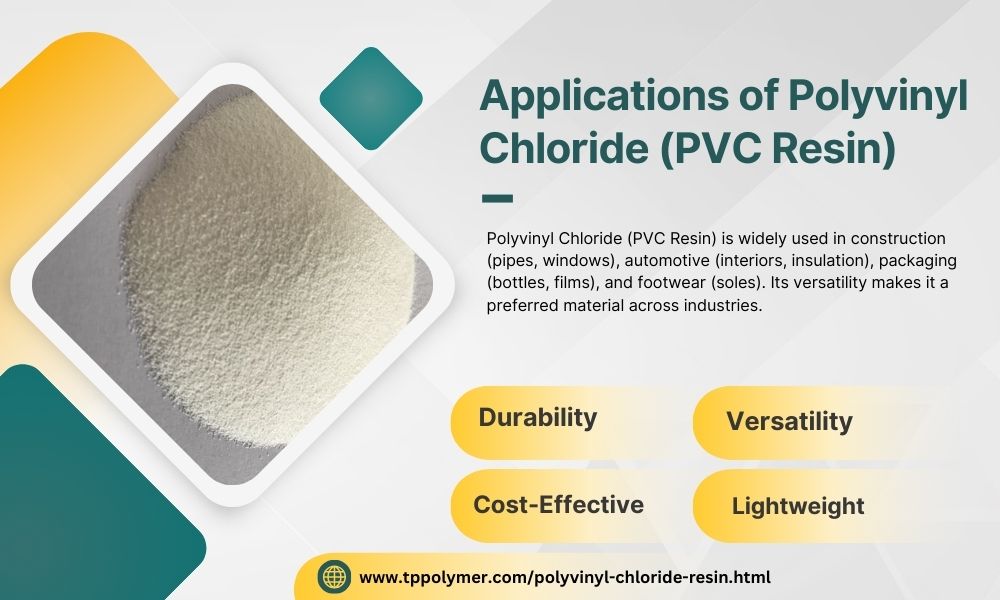 Tppolymerpvtltd's tweet image. Applications of Polyvinyl Chloride (PVC Resin)
Polyvinyl Chloride (PVC Resin) is a versatile material widely used across industries. Here are some key applications
 Contact: 9810672527
 Website: tppolymer.com
#PVCResin #PVCApplications #Construction #Automotive