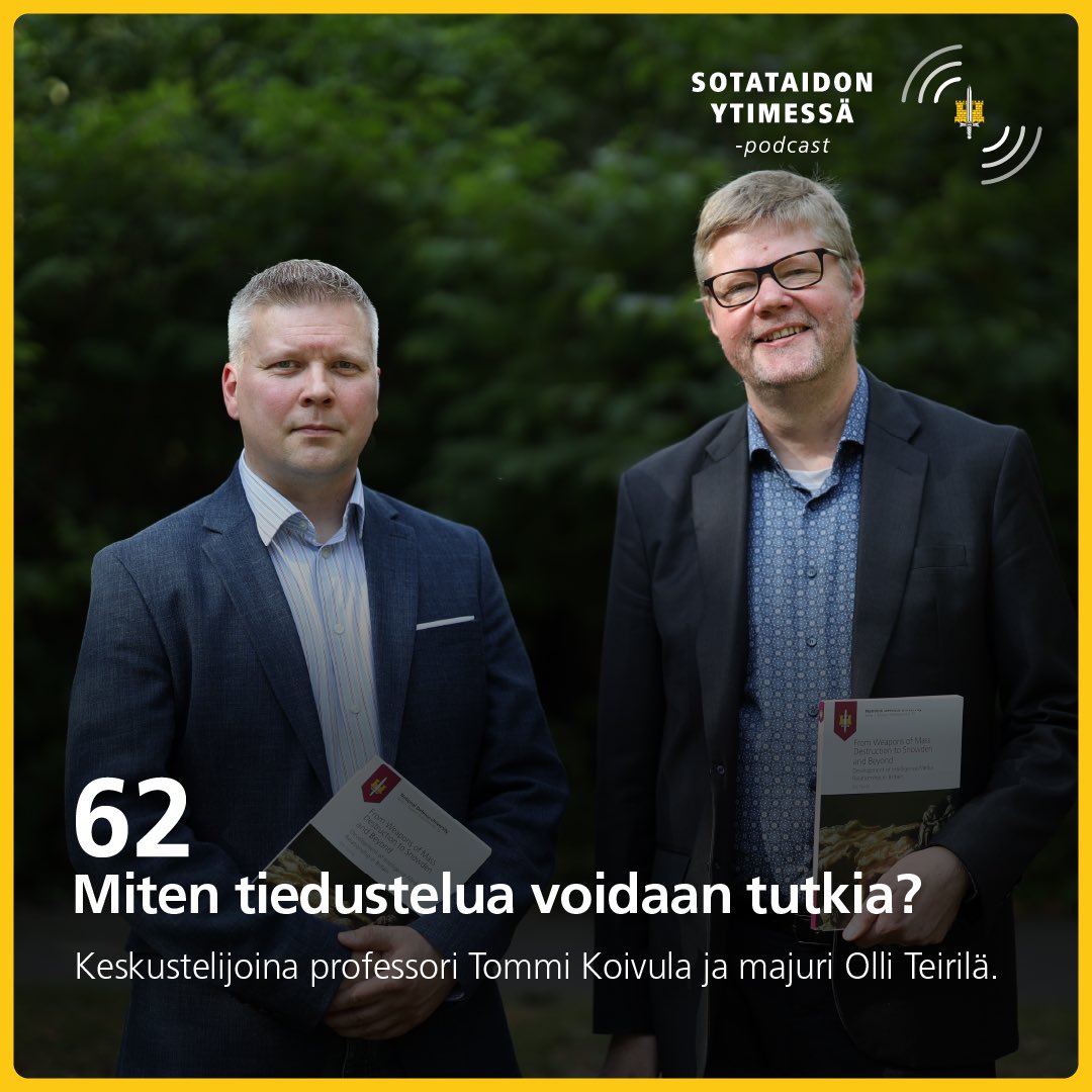 Miten #tiedustelu'a voidaan tutkia ja mitä oikeastaan on #tiedustelututkimus? Miten sitä on Suomessa tutkittu sotatieteiden piirissä? 

Tuoreimmassa podcast-jaksossa aiheesta keskustelemassa ovat professori Tommi Koivula ja majuri Olli Teirilä.

🎧: open.spotify.com/episode/2NdN9A…