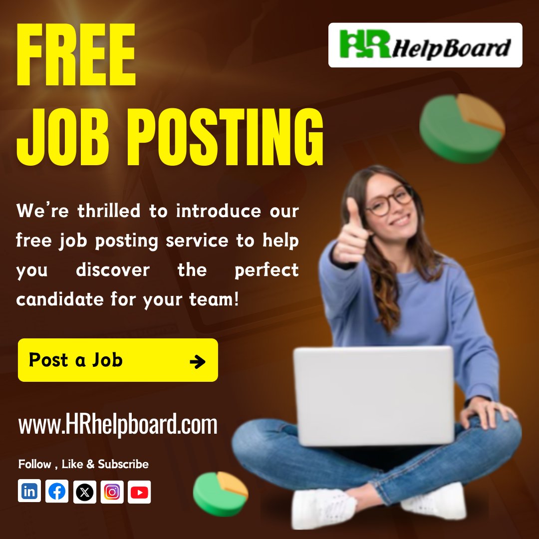 HRhelpboard's tweet image. Are you on the hunt for the next addition to your team? Look no further! At HRHelpBoard, we offer FREE job postings to help you connect with qualified candidates.

Post your job openings now
 bit.ly/3qmnXaL
 
 #freejobposting #jobposting #freejobportal #freejobsite
