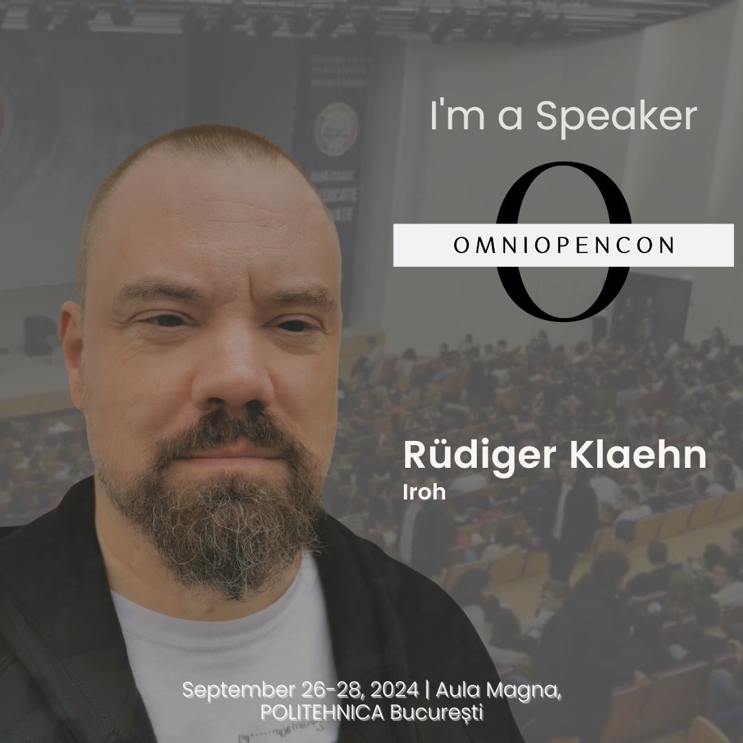I'll be speaking at #OmniOpenCon tomorrow about <a href="/iroh_n0/">iroh</a>.

On Friday I will do a workshop about building a simple encrypted chat app.

There are also lots of other interesting talks. omniopencon.org/#schedule

On my way to Bucharest now.

Thanks <a href="/razvandeax/">Răzvan Deaconescu</a> for the invitation.