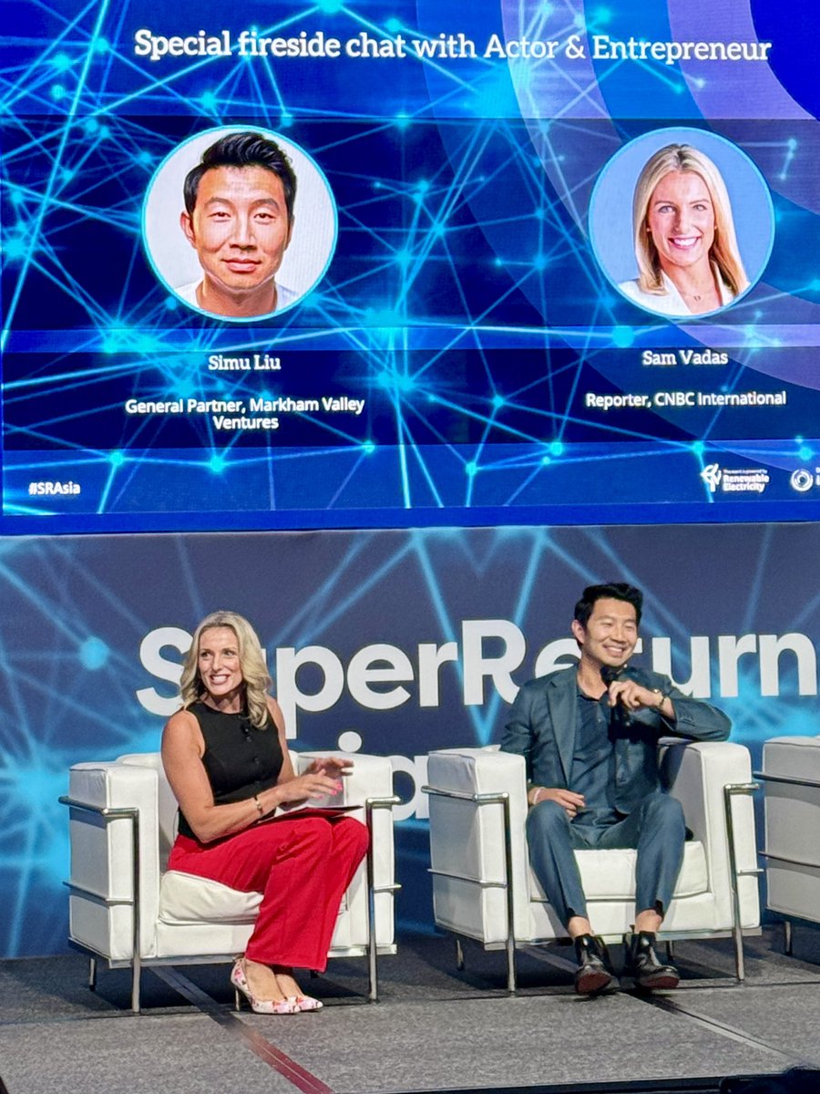 Superhero, <a href="/SimuLiu/">Simu Liu</a> sharing at <a href="/SuperReturn/">SuperReturn</a> Asia on how he’s using his superpowers to fund minority founders!