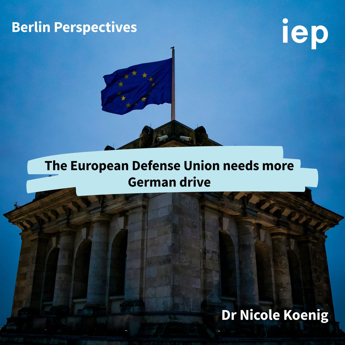The #Zeitenwende is a European challenge – and Germany needs to step up a gear.
In the latest #BerlinPerspectives, Nicole Koenig analyses how Germany neglects the European dimension &amp; presents a roadmap to advance a 🇪🇺 #DefenseUnion. 

Read it here:🔗tinyurl.com/yjt4cm5r
