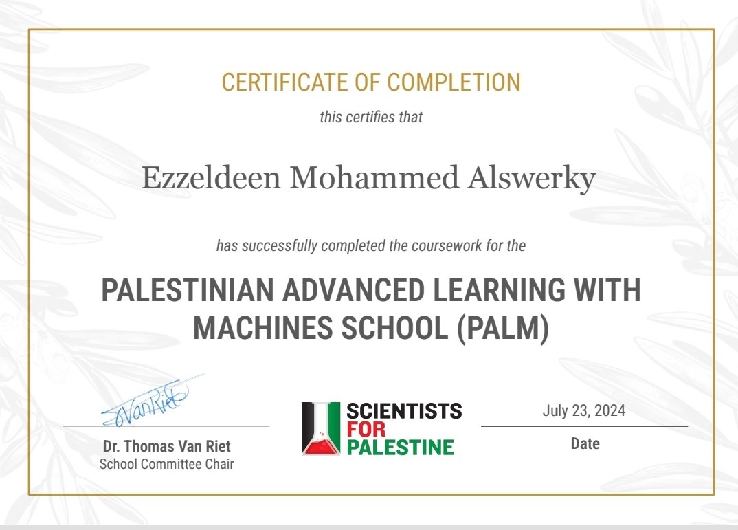 This intensive three-day school was a great introduction to machine learning and its applications. Many thanks for <a href="/Sci4Pal/">Scientists for Palestine</a>  for this great opportunity🥰 

#MachineLearning #school #ScientistsForPalestine