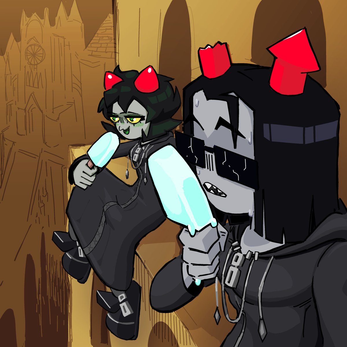 VHorgeus's tweet photo. The Kingdom Hearts sea-salt ice cream scene but its Equius and Nepeta https://t.co/ewHlGtfLn8