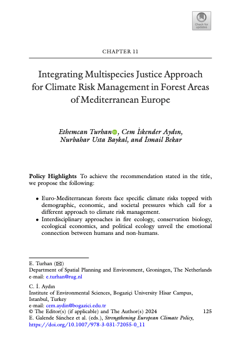 🚨🔥🌲 New book chapter just in! 

Very happy to be a part of this 🌟 collection featuring 10 novel collaborations between the SSH and STEM on #ClimatePolicy 

It's been an incredible joy &amp; privilege to work w/ <a href="/cemiaydin/">cem iskender</a> <a href="/nurbaharusta/">Nurbahar Usta</a> <a href="/fire_ecologist/">İsmail Bekar</a> on this chapter. #openaccess