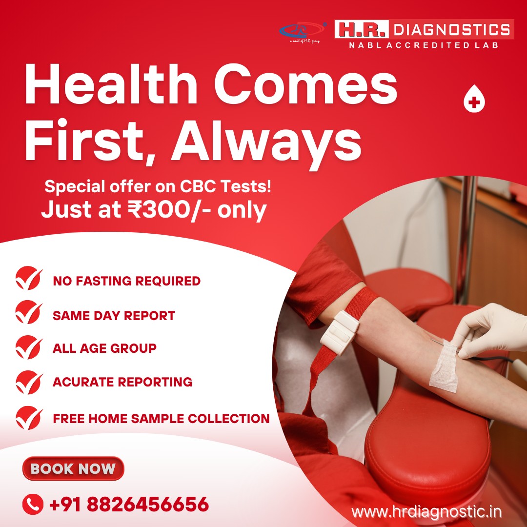 Hrdiagnostic's tweet image. Health Comes First, Always! Take advantage of our special offer on CBC Tests for just ₹300/-! enjoy the convenience of FREE home sample collection. Don't wait—prioritize your health today! 🔬#HealthFirst #CBCTest #HealthCheckup #MedicalTests

Contact Us: 📞+91 8826456656