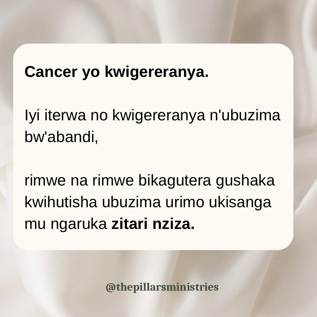 IJWI RY'UMUNSI.

Cancer (7) zugarije urubyiruko.

#thepillarsministries