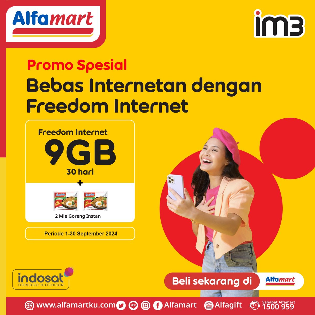 alfamart's tweet photo. ✨ Promo Paket Data IM3 di Alfamart 🥳
Bisa lebih hemat dan ada produk gratis setiap pembelian paket data IM3 di Alfamart terdekatmu.
#Alfamart #Alfagift #IM3 #PromoPaketData https://t.co/10TbtwbT5S