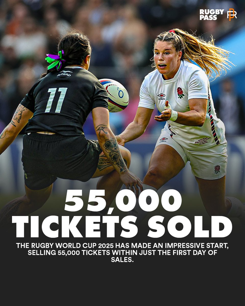 Things we love to see!

Over 55k tickets sold in the presale for the opening and closing fixtures of the Women's <a href="/rugbyworldcup/">Rugby World Cup</a> 🔥