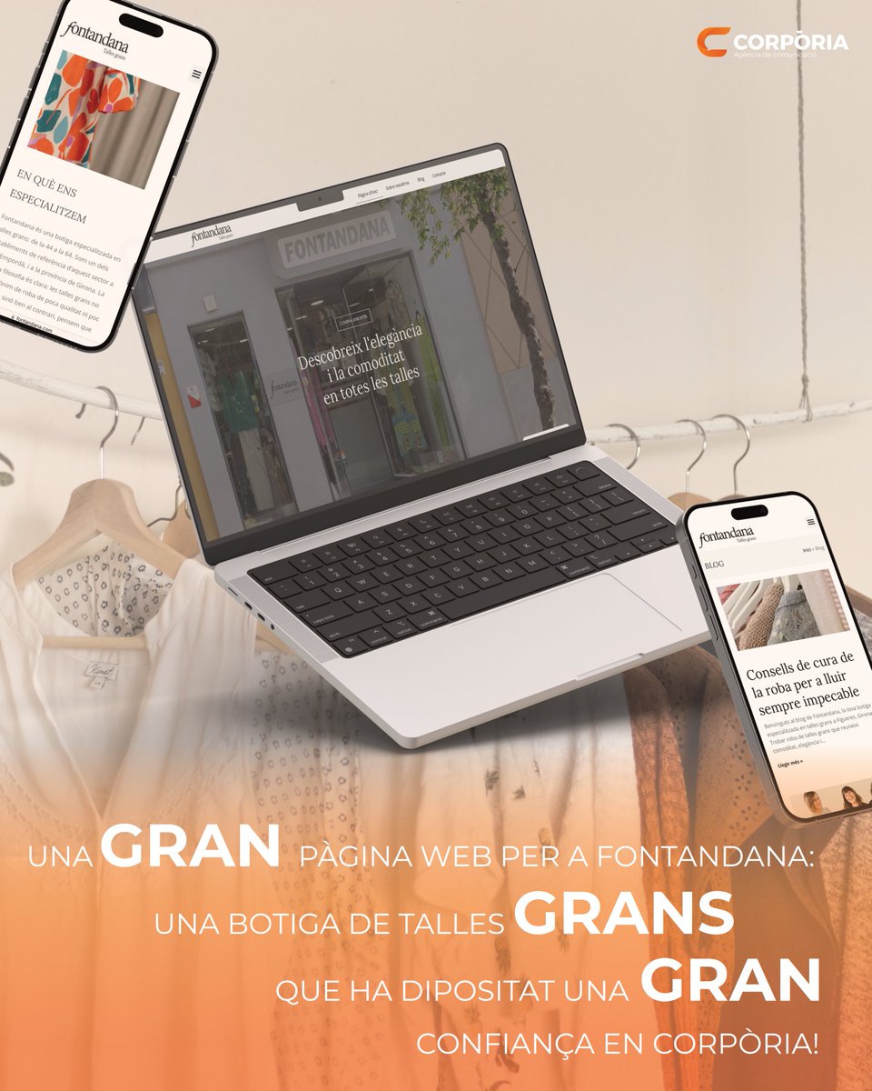 📈 Corpòria fa GRAN la presència digital de Fontandana: una botiga de roba de talles grans al centre de Figueres!

😃 Si hi doneu una ullada, podreu veure què ofereixen, on tenen la botiga i com posar-se en contacte amb l'empresa! 

⚡️ fontandana.com
