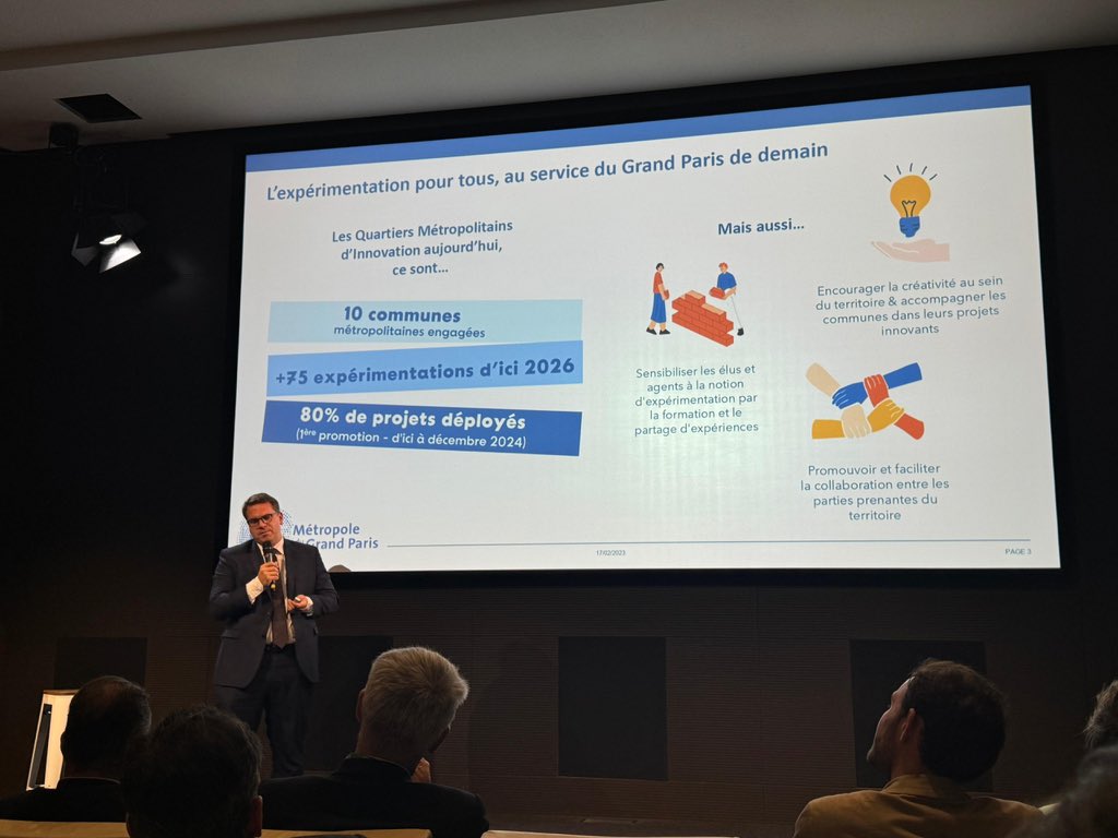 geoffroyboulard's tweet photo. #CitiesImpactForum 🎙️ À la Maison @FNTP_info, j'ai présenté le programme #QMI de la @GrandParisMGP qui rapproche élus et acteurs innovants pour tracer la voie du développement durable : 10 villes et plus de 75 expérimentations !
@HUBInstitute #GrandParis #InnoverdanslaVille https://t.co/w9wMj8Rnzb