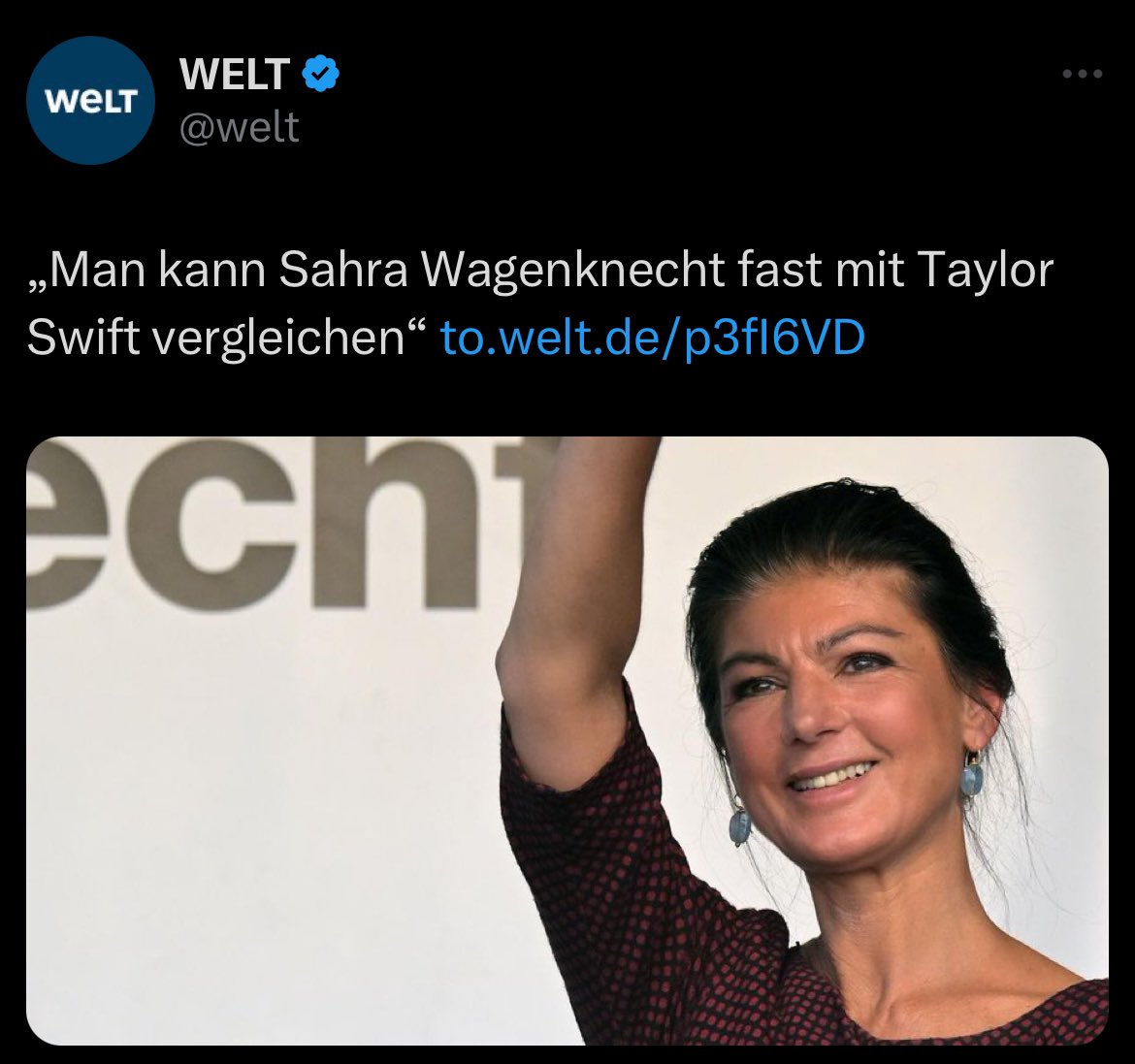 Man kann Sahra Wagenknecht aber auch mit einer durchnässten Markise vergleichen