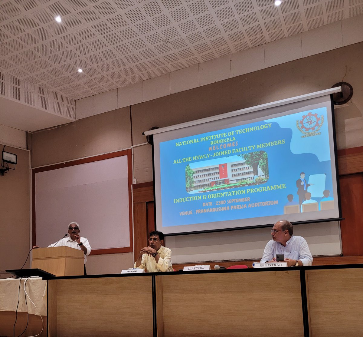 nitrourkela's tweet photo. NIT Rourkela conducted an in-house induction program for the newly joined faculty members on 23 September 2024. The event was formally inaugurated by Prof. K. Umamaheswar Rao(Director) and presided over by Prof. Anindya Basu, Dean(Faculty Welfare) and Prof. Rohan Dhiman (Registrar). 

During the event, the newly joined faculty members of NIT Rourkela were given basic training on the structure and functions of NIT Rourkela, as well as various administrative procedures. The sessions included matters related to Institutional Hierarchy & Overview, Internal Audit, Establishment, Stores & Purchase, Finance & Accounts, Institute Medical Facilities, SRICCE Administration, Academic Administration, Overview of Centre for Automation Technology, Functions of Alumni Relations and Estate Management. The event concluded with a Q&A session with the Director, Dean (FW) and Registrar followed by a felicitation for the resource persons.

@EduMinOfIndia