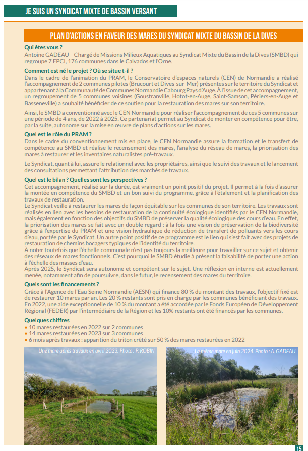 smbdives's tweet photo. 👁‍🗨Témoignage du SMBD concernant le plan d'action en faveur des mares (p.15) #PRAM @cen_normandie @ANBDD_Ndie
N'hésitez pas à lire cette brochure si vous voulez en savoir + sur les #mares et les actions à mener 🐸
@Seine_normandie @RegionNormandie 
  ⬇️ ⬇️
https://t.co/zwXSMmdHO9 https://t.co/D9s9NoGnvs