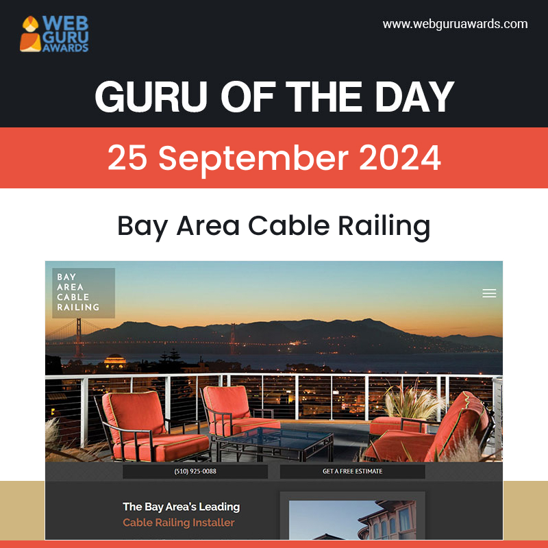 webguruawards's tweet image. Guru of the Day
25 September 2024
Bay Area Cable Railing
By Joe Goldstein from United States
webguruawards.com/sites/bay-area…
#webdesign #websitedesign #webawards #digitalmedia #agency #ux #webdesigner #webdeveloper