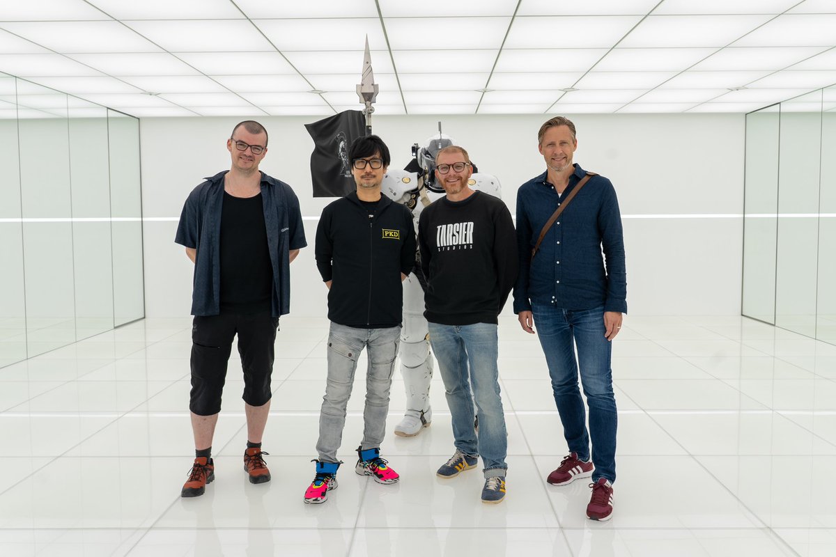 HIDEO_KOJIMA_EN's tweet photo. With Tarsier Studios’ David Mervik, Andreas Johnsson, and Oliver Merlöv. https://t.co/7t1PTHajlD