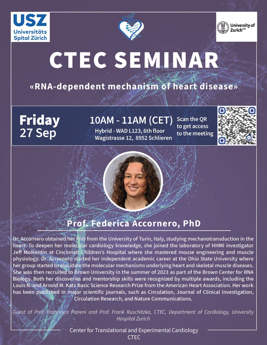 Francesco Paneni (@francescopaneni) on Twitter photo I am thrilled to announce our upcoming CTEC Seminar on Friday Sept 27th at 10am. Federica Accornero will unveil the secrets of epi-transcriptomics in the heart. If you love epigenetics and cardiac biology, please join us on site or via Zoom! <a href="/AccorneroLab/">Accornero Lab</a> <a href="/BrownUniversity/">Brown University</a> I am thrilled to announce our upcoming CTEC Seminar on Friday Sept 27th at 10am. Federica Accornero will unveil the secrets of epi-transcriptomics in the heart. If you love epigenetics and cardiac biology, please join us on site or via Zoom! <a href="/AccorneroLab/">Accornero Lab</a> <a href="/BrownUniversity/">Brown University</a>
