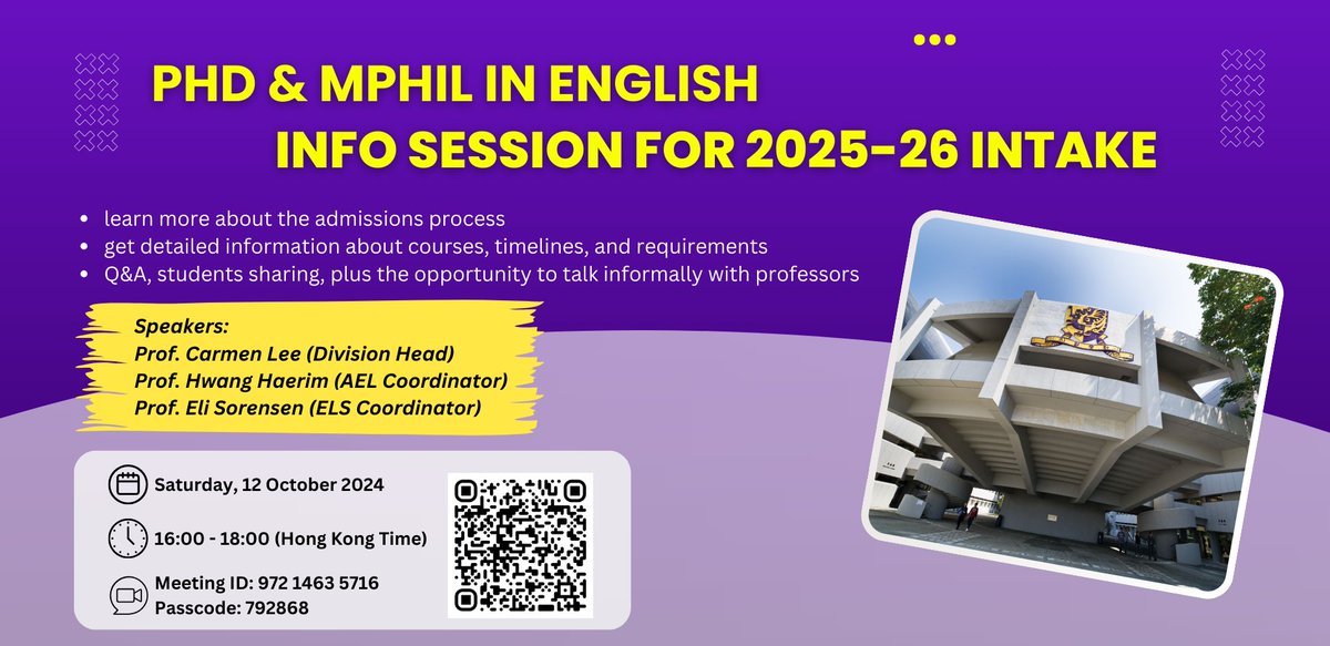 English@CUHK (@englishcuhk) on Twitter photo ๐๐ก๐/๐๐๐ก๐ข๐ฅ ๐๐ง๐๐จ๐ซ๐ฆ๐๐ญ๐ข๐จ๐ง ๐๐๐ฌ๐ฌ๐ข๐จ๐ง ๐๐๐๐-๐๐๐๐
๐๐๐ญ๐: ๐๐ ๐๐๐ญ ๐๐๐๐ (๐๐๐ญ๐ฎ๐ซ๐๐๐ฒ)
๐๐ข๐ฆ๐: ๐:๐๐ ๐ฉ๐ฆ โ ๐:๐๐ ๐ฉ๐ฆ
๐๐๐๐ญ๐ข๐ง๐ ๐๐: ๐๐๐ ๐๐๐๐ ๐๐๐๐
๐๐๐ฌ๐ฌ๐๐จ๐๐: ๐๐๐๐๐๐ ๐๐ก๐/๐๐๐ก๐ข๐ฅ ๐๐ง๐๐จ๐ซ๐ฆ๐๐ญ๐ข๐จ๐ง ๐๐๐ฌ๐ฌ๐ข๐จ๐ง ๐๐๐๐-๐๐๐๐
๐๐๐ญ๐: ๐๐ ๐๐๐ญ ๐๐๐๐ (๐๐๐ญ๐ฎ๐ซ๐๐๐ฒ)
๐๐ข๐ฆ๐: ๐:๐๐ ๐ฉ๐ฆ โ ๐:๐๐ ๐ฉ๐ฆ
๐๐๐๐ญ๐ข๐ง๐ ๐๐: ๐๐๐ ๐๐๐๐ ๐๐๐๐
๐๐๐ฌ๐ฌ๐๐จ๐๐: ๐๐๐๐๐๐