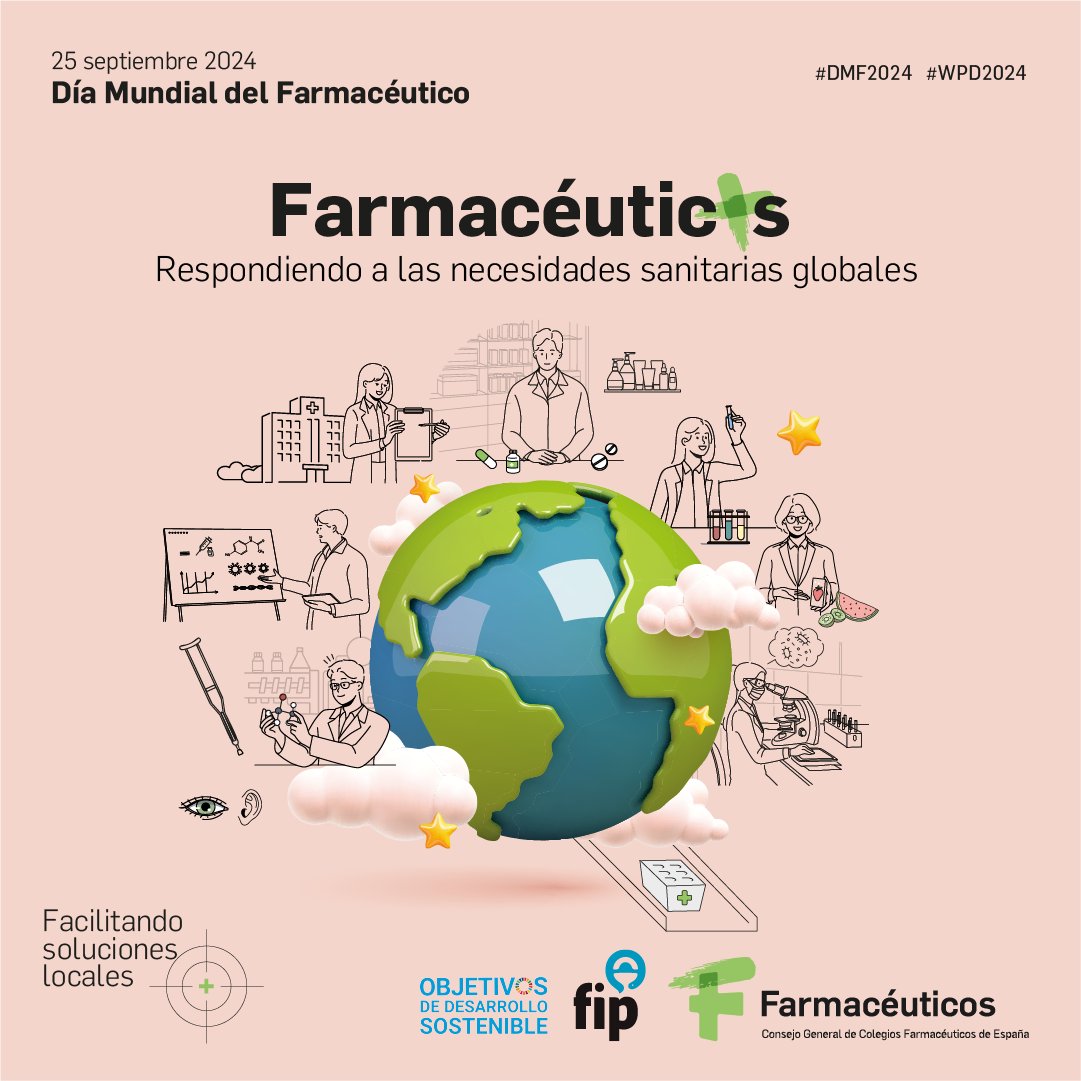 "Farmacéuticos: Respondiendo a las necesidades sanitarias globales" es el lema de este #DíaMundialdelFarmacéutico #DMF2024 #WPD2024