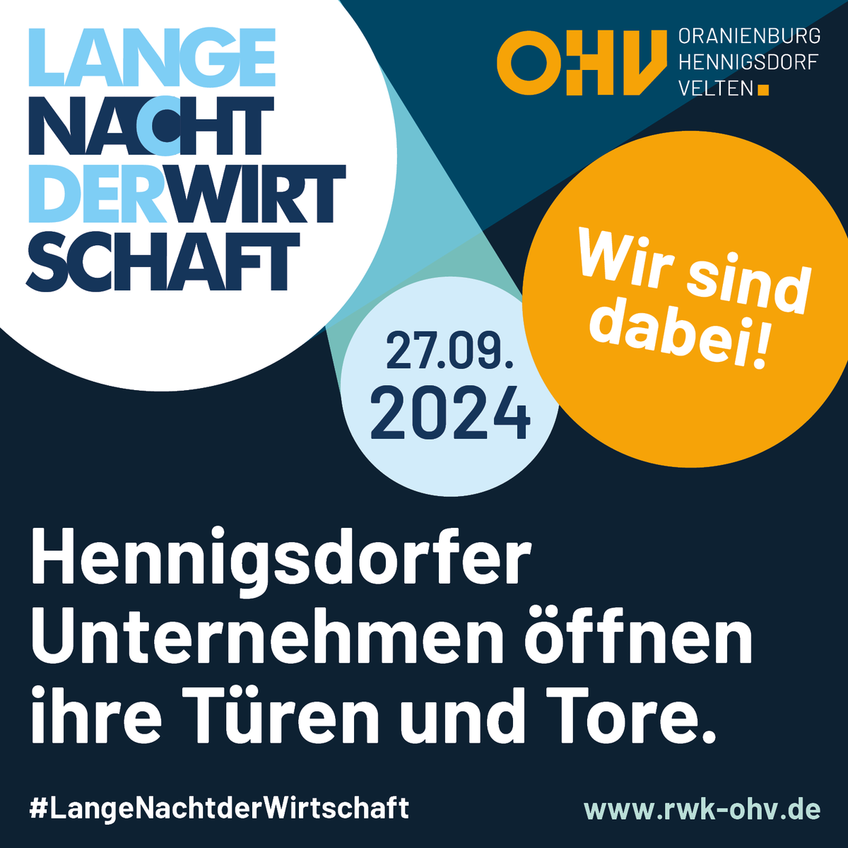 Sehen wir uns an diesem Freitag von 16 bis 21 Uhr bei der LangenNachtderWirtschaft in Hennigsdorf (Neuendorfstraße 23a)? Das Team der WInTO GmbH stellt seine verschiedenen Arbeits- &amp; Themenbereiche vor, z.B. die (Aus)Bildungsmesse YouLab, die Gründerförderung &amp; den Ziegeleipark.