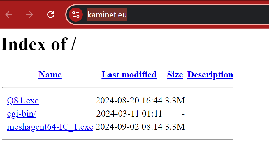 Gi7w0rm's tweet photo. Next up an unclear finding:
#MeshAgent is a legitimate Remote Control solution sometimes abused for fraud.
kaminet . eu
contains an opendir which is exclusively serving MeshAgent.
There is a FB page for Kaminet IT support but also a Indonesian Research org (Webpage pwnd!)
6/x https://t.co/hfvDQbQTCP