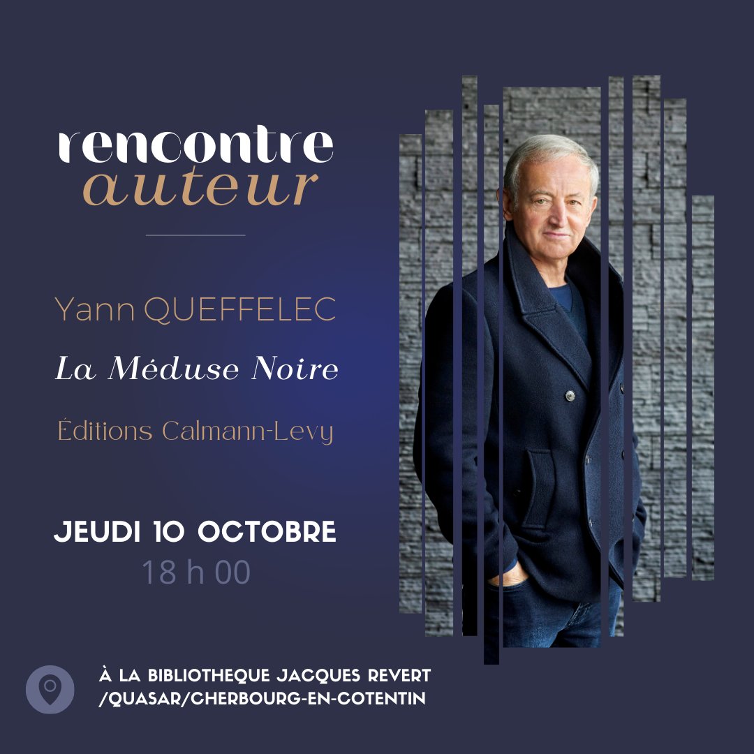Cette rencontre aura lieu à la Bibliothèque Jacques Prévert le jeudi 10 octobre à partir de 18h.
#librairiesindependantes #librairieRyst #Ryst #CherbourgenCotentin #lesrencontresdelalibrairie #YannQueffélec #Goncourt #laMéduseNoire #éditionsCalmannLévy