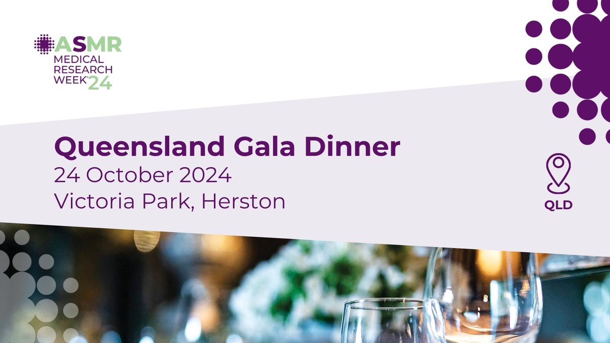 The Australian Society for Medical Research (ASMR) (@theasmr1) on Twitter photo We’re excited to invite you to the 2024 Queensland Gala Dinner! 🏆Celebrate Queensland’s medical researchers and hear about Prof <a href="/MattDun17/">Matt Dun, PhD</a>’s impactful childhood cancer research. 📅 24 October 2024📍Alabaster Room, Victoria Park Tickets: tinyurl.com/ykyx3a2a #MedicalResearch We’re excited to invite you to the 2024 Queensland Gala Dinner! 🏆Celebrate Queensland’s medical researchers and hear about Prof <a href="/MattDun17/">Matt Dun, PhD</a>’s impactful childhood cancer research. 📅 24 October 2024📍Alabaster Room, Victoria Park Tickets: tinyurl.com/ykyx3a2a #MedicalResearch