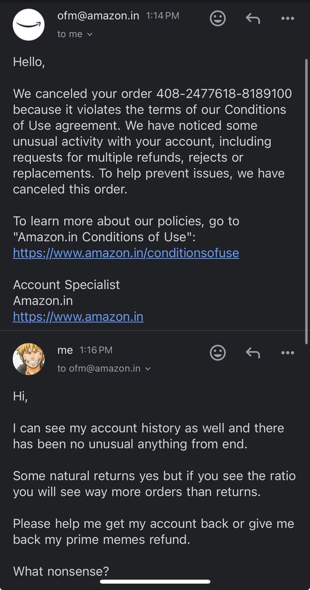 itsakandari's tweet photo. @AmazonHelp They did replied back now and its of no help. https://t.co/FLy0ks2ha1
