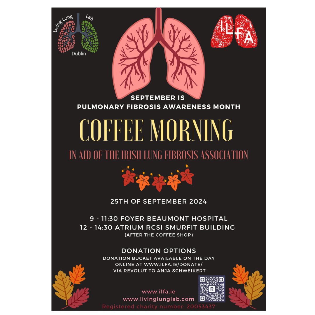 ILFA Ireland (@ilfa_ireland) on Twitter photo Members of the Living Lung Lab at <a href="/RCSI_Irl/">RCSI</a> at Beaumont Hospital will hold a coffee morning in aid of ILFA Ireland on Wednesday 25th September. We are extremely grateful to <a href="/SchweikertAnja/">Anja Schweikert</a> <a href="/MariOzaki14/">Mari Ozaki</a> <a href="/killian_hurley/">Killian Hurley</a> for their support in organising this fundraising event Members of the Living Lung Lab at <a href="/RCSI_Irl/">RCSI</a> at Beaumont Hospital will hold a coffee morning in aid of ILFA Ireland on Wednesday 25th September. We are extremely grateful to <a href="/SchweikertAnja/">Anja Schweikert</a> <a href="/MariOzaki14/">Mari Ozaki</a> <a href="/killian_hurley/">Killian Hurley</a> for their support in organising this fundraising event