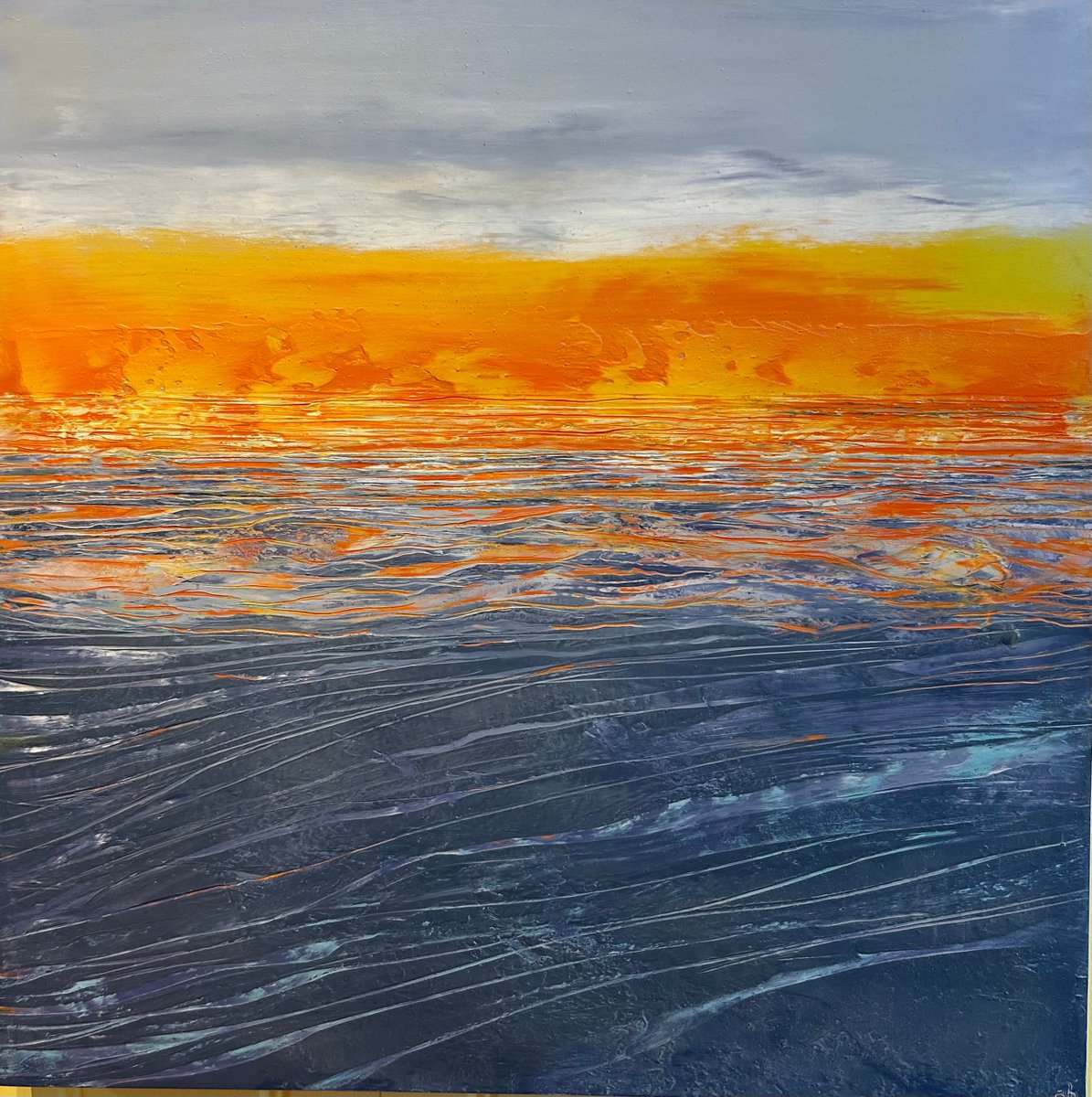 Stunning as individual pieces,  sensational as a trio. Visitors catching an early glimpse of these artworks by <a href="/anniebelcourt/">Annie</a> were awestruck how Annie’s marks conveyed the movement of the waves, ‘I feel I can hear them’. 

Machlud I, II &amp; III online here:

lifefullcolour.co.uk/collections/co…