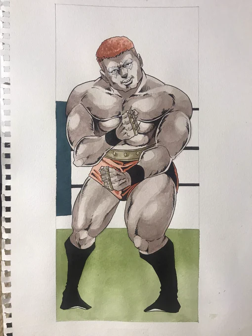 レスラーシリーズは基本的に勢いだけで描いてます 