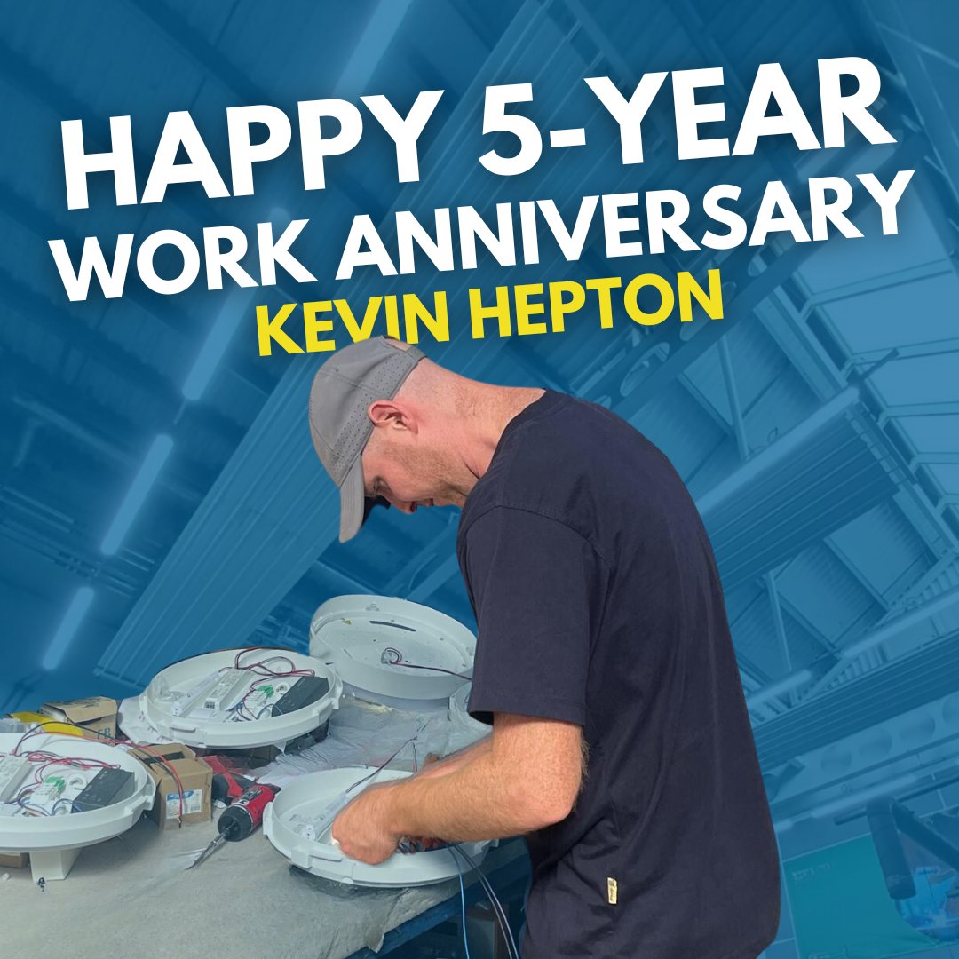 Happy 5-year work anniversary to our fantastic Production Operative, Kevin Hepton!

Kevin, you’ve been part of the Performance Lighting family almost as long as we’ve been around! In fact, we’re starting to think you might be part of the furniture!

#WorkAnniversary #LEDIndustry