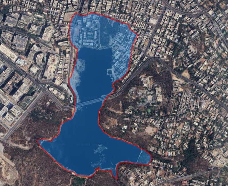 digitaldutta's tweet photo. I am digitizing all the lake FTL boundaries. This is the boundary of Durgam Cheruvu. https://t.co/8cEROuokpz