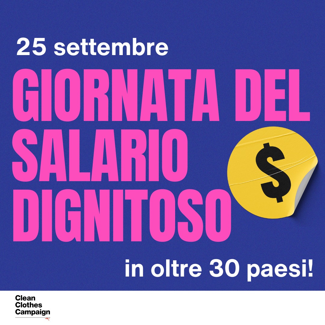 La <a href="/cleanclothes/">Clean Clothes Campaign</a>  istituisce e celebra il #25settembre la prima #giornatamondiale del #salariodignitoso per un lavoro senza sfruttamento

Per saperne di più: abitipuliti.org/primo-piano/sa…