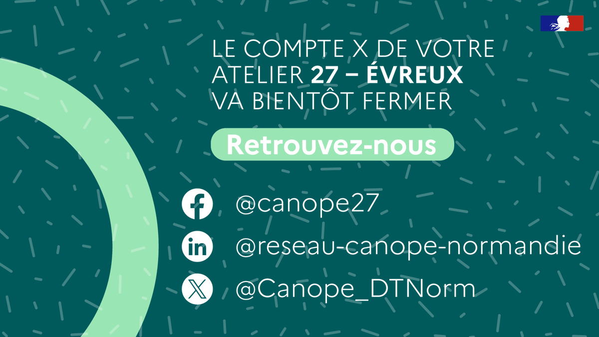 canope_27's tweet photo. ⚠️ 👋 Rappel : notre compte @canope_27 X fermera le 30 septembre. Rejoignez-nous sur Facebook pour continuer à suivre nos activités locales !  
@CottenetG https://t.co/MkuH8B7Aip